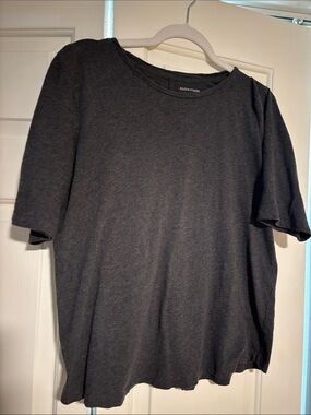 Eileen Fisher Short Sleeve Crew Neck Tee - Charcoal Sz M